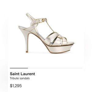 YSL Tribute sandals 105MM size 36+ in light gold